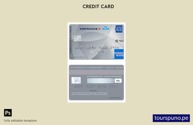 listo para imprimir plantilla de tarjeta American Express del Banco de los Paíse